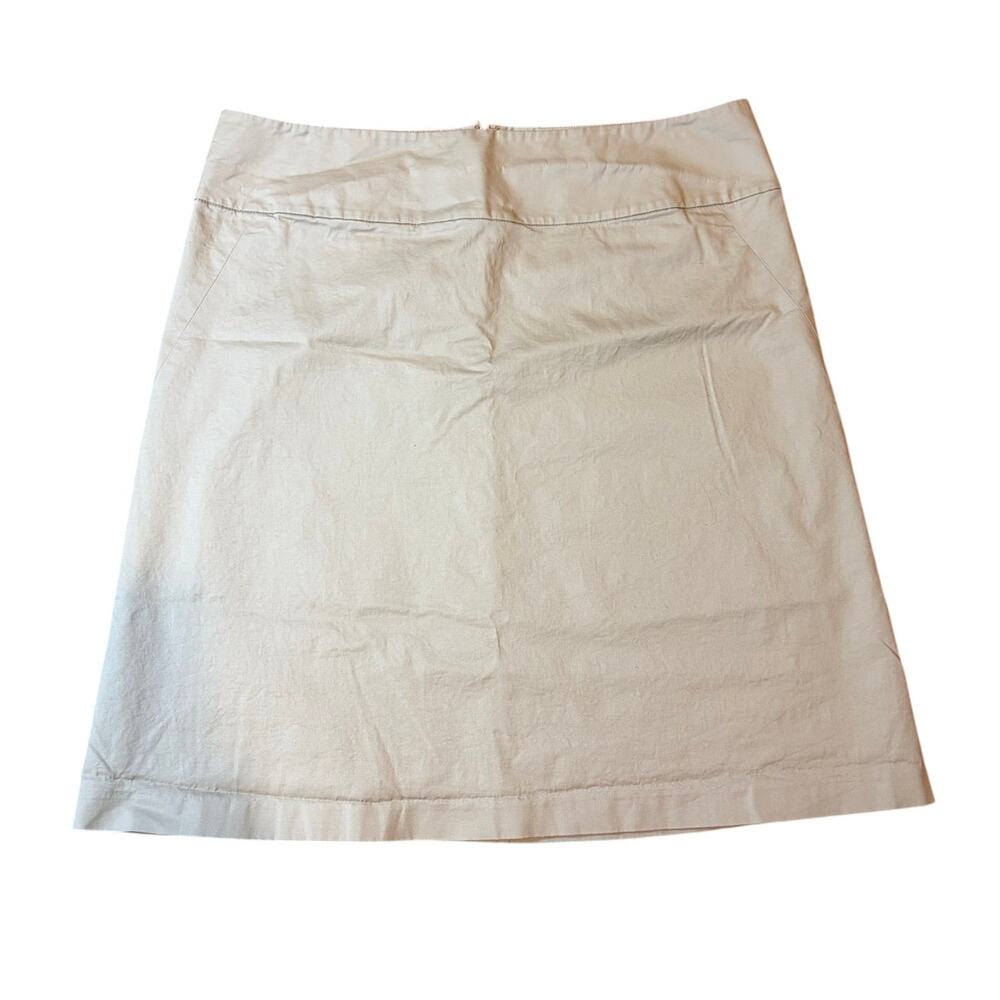 BANANA REPUBLIC Women's Y2K A-Line Skirt Size 14 Khaki Cotton Lined Vintage